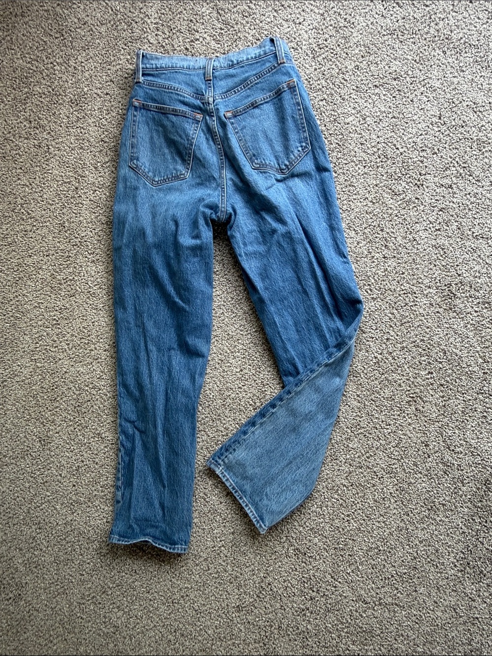 Abercrombie & Fitch Two Toned Women’s Straight-Leg Light Blue Jeans, Curve Love - Picture 4 of 6